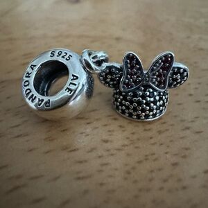 Disney Pandora Charm - Minnie Mouse Sparkling Ear Hat - New In Box